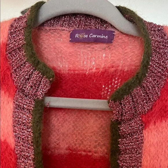 Striped Pink and Orange Cardigan - Picture 7 of 8